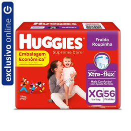 Imagem do produto Fralda Huggies Supreme Care Bag Roupinha Xg Com 56 Unidades Panvel Farmácias