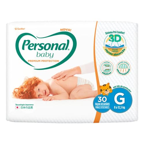 Imagem do produto Fralda Personal Baby Premium Protection Tamanho G Com 30 Unidades