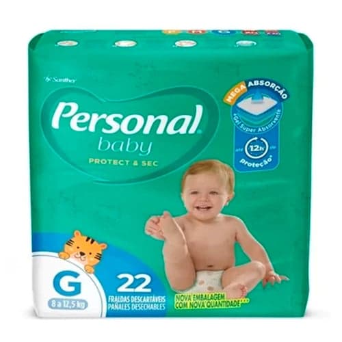 Imagem do produto Fralda Personal Baby Protect & Sec Tamanho G Com 22 Fraldas Descartáveis