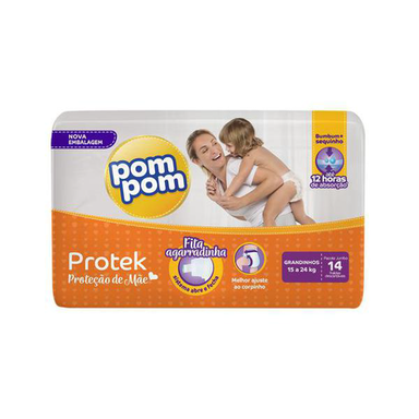 Imagem do produto Fralda - Pom Pom Protek Baby Jumbo Com 14 Grandinhos
