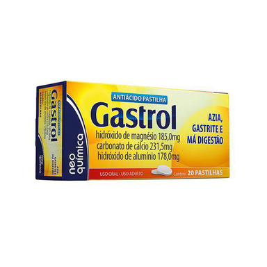 Imagem do produto Gastrol - 37 E 47 E 35,6 Mg 20 Pastilhas Mastigáveis
