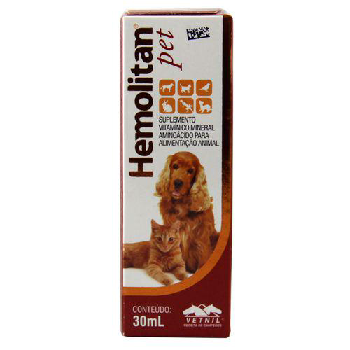 Imagem do produto Hemolitan Pet Gotas 30Ml Vetnil Suplemento Cães E Gatos