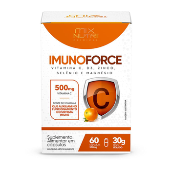 Imagem do produto Imunoforce Vit C + D3 + Zinco, Selenio E Magnésio 30G 60 Caps Mix Nutri