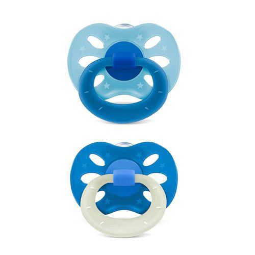 Imagem do produto Kit 2 Chupetas Extra Air Brilha No Escuro 0M+ Azul Lillo