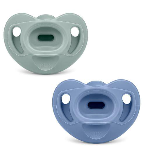Imagem do produto Kit 2 Chupetas Sensitive Soft 100% Silicone 0M+ Azul Nuk