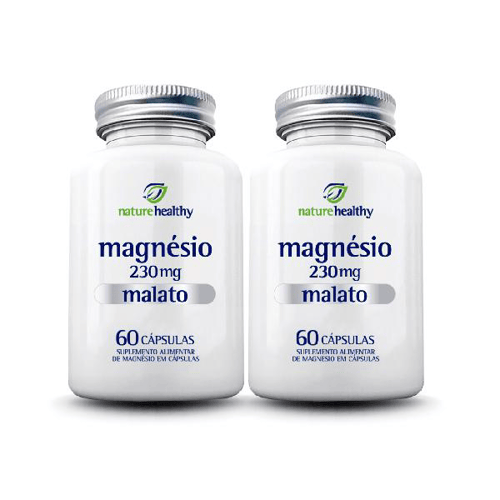 Imagem do produto Kit 2 Magnésio Malato 230Mg Com 60 Cápsulas Nature Healthy