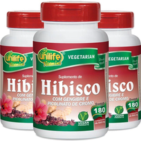 Imagem do produto Kit 3 Hibisco Com Gengibre 180 Comprimidos Unilife
