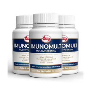 Imagem do produto Kit 3 Imunomult Multivitamínico Vitafor 60 Cápsulas