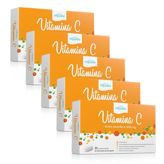 Imagem do produto Kit 5 Vitamina C 500Mg Ácido Ascórbico Equaliv 30 Comprimidos