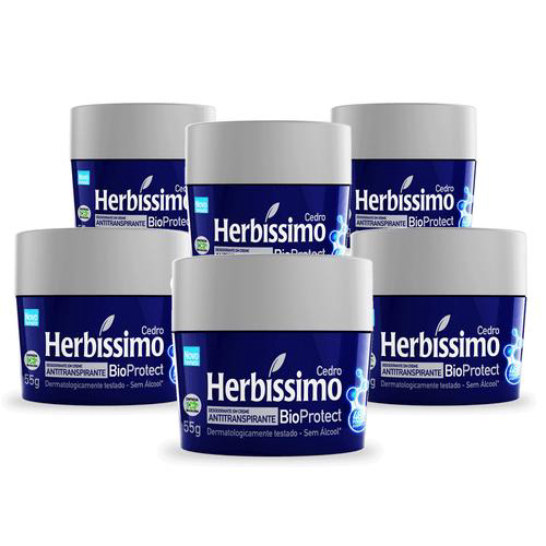 Imagem do produto Kit Desodorante Herbíssimo Creme Antitranspirante Bioprotect Cedro 55G Com 6 Unidades