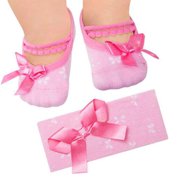Imagem do produto Kit Faixa De Cabelo E Meia Sapatilha Para Bebê Lacinhos Rosa Puket