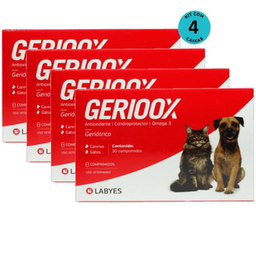 Imagem do produto Kit Geriátrico Gerioox Com 30 Comprimidos Para Cães E Gatos Labyes C/ 4 Unidades