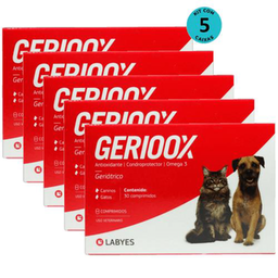 Imagem do produto Kit Geriátrico Gerioox Com 30 Comprimidos Para Cães E Gatos Labyes C/ 5 Unidades