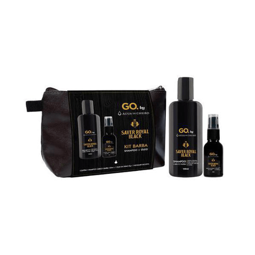 Imagem do produto Kit Go Man Saver Royal Shampoo Cabelo E Barba 140Ml + Óleo 75G + Necessaire Água De Cheiro