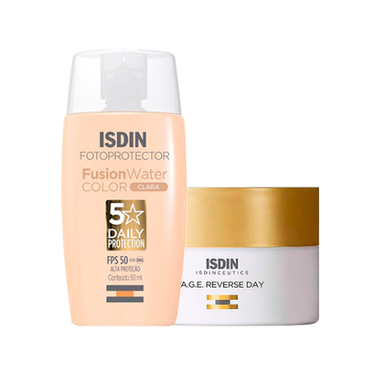 Imagem do produto Kit Isdin Protetor Solar Facial Com Cor Fps 50 Clara E Creme Anti-Idade Facial Isdin