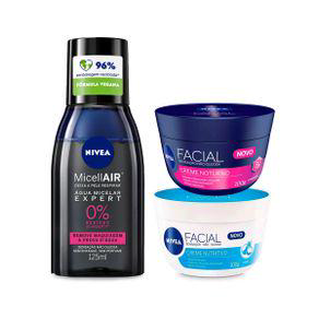 Imagem do produto Kit Nivea Creme Facial Nutritivo 100G + Nivea Creme Facial Noturno 100G + Nivea Água Micelar Bifásica Micellair Expert 125Ml
