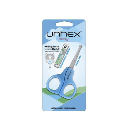 Imagem do produto Kit Para Unhas Merheje Unhex Baby Azul Com Tesoura + Cortador De 1 Unidade