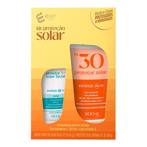 Imagem do produto Kit Protetor Solar Corporal Ever Care Fps30 200G + Protetor Solar Facial Fps30 60G