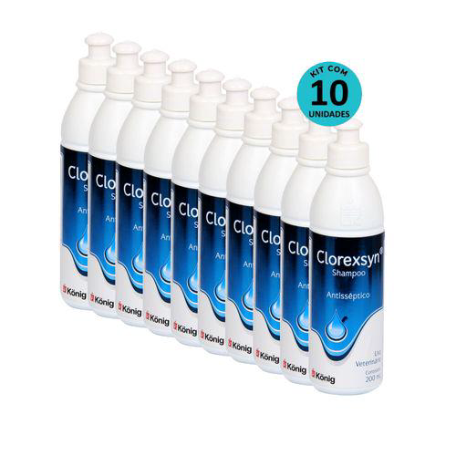 Imagem do produto Kit Shampoo Antisséptico Clorexsyn König 200Ml 10 Unidades