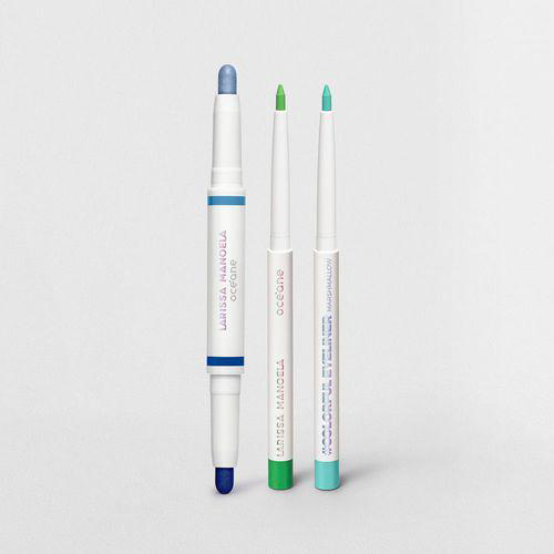 Imagem do produto Kit Sombra Em Bastão Dupla Azul + Lápis Delineador Verde + Lápis Delineador Azul Larissa Manoela By Océane 3 Produtos Oceane