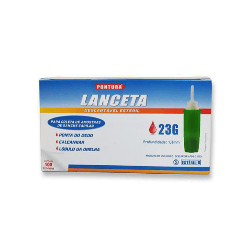 Imagem do produto Lanceta Descartavel Esteril Calibre 23G Prof 1,8Mm Com 100 Cral