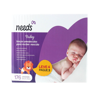Imagem do produto Lenços Umedecidos Needs Baby Recém Nascido Pack Leve 4 Pague 3 176 Lenços