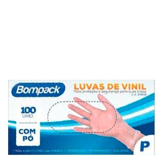 Imagem do produto Luvas De Vinil Bompack Com Pó Tamanho Para 100 Unidades