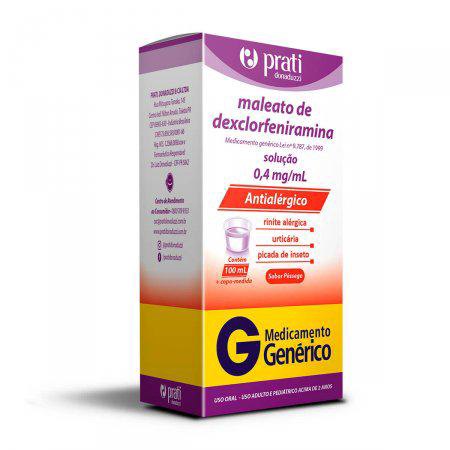 Imagem do produto Maleato De Dexclorfeniramina 0,4 Mg/Ml Solução Com 100Ml - Prati Donaduzzi Genérico