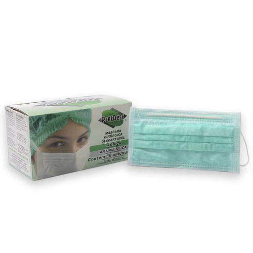 Imagem do produto Máscara Cirúrgica Tripla Com Elástico Com 50 Protdesc Máscara Cirúrgica Tripla Com Elástico Verde Com 50 Protdesc