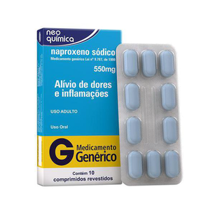 Imagem do produto Naproxeno - Sódico 550 Mg 10 Comprimidos Revestidos Brainfarma Genérico