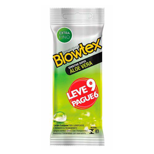 Imagem do produto Pack Preservativo Blowtex Aloe Vera Pague 6 Leve 9 Skyn