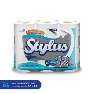 Imagem do produto Papel Higienico Stylus Folha Dupla 20M Com 12 Rolos