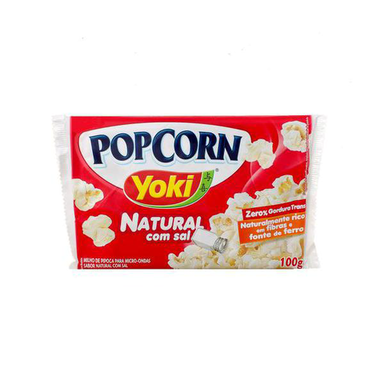 Imagem do produto Pipoca Para Microondas Yoki Pipoca Para Microondas Popcorn Yoki Natural Com Sal 0% Gordura Transgênicas, Rico Em Fibras, Fonte De Ferro 100G