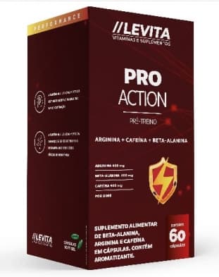 Imagem do produto Pro Action Pré Treino Levita Vitaminas 60 Cápsulas