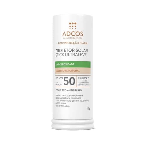 Imagem do produto Protetor Solar Facial Adcos Anti Oleosidade Stick Ultrapeve 50 FPS 12G