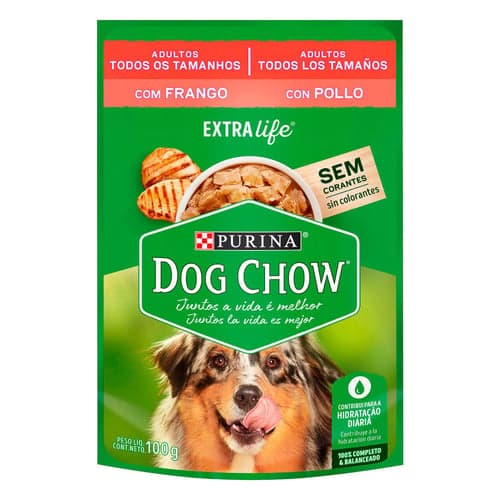 Imagem do produto Ração Para Cães Dog Chow Vida Saudável Adultos Sachê Sabor Frango Ao Molho Com 100G