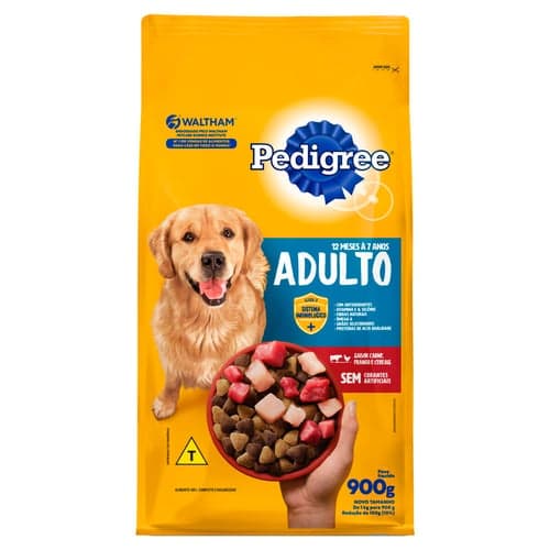 Imagem do produto Ração Para Cães Pedigree Adultos Sabor Carne, Frango E Cereais 900G
