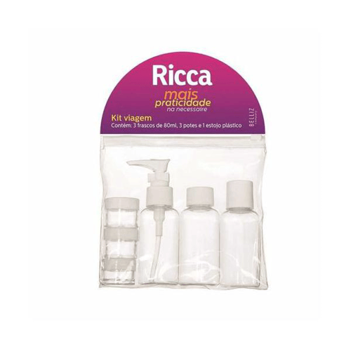 Imagem do produto Ricca Kit De Viagem 3 Frascos E 3 Potes Bolsa Ref 3308
