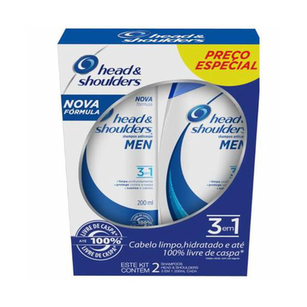 Imagem do produto Shampoo Head E Shoulders Men 3Em1 Com 2 Unidades De 200Ml Cada Desconto Especial