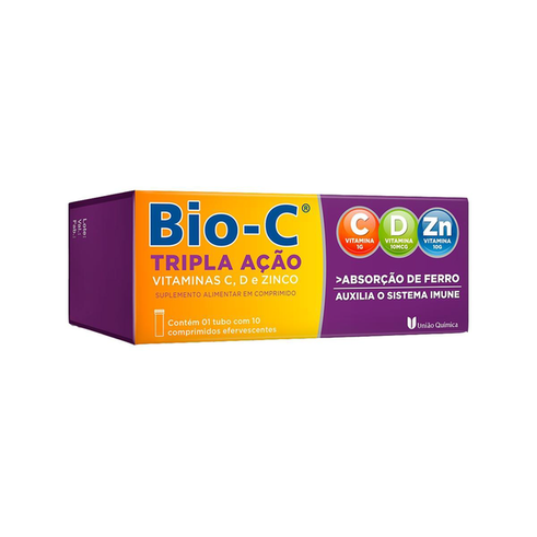 Imagem do produto Suplemento Alimentar Bio C Tripla Ação 10 Comprimidos Efervescentes