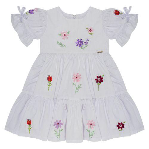 Imagem do produto Vestido Para Bebê Em Tricoline Flores Roana 6061278B001 Vestido Branco Bordadog