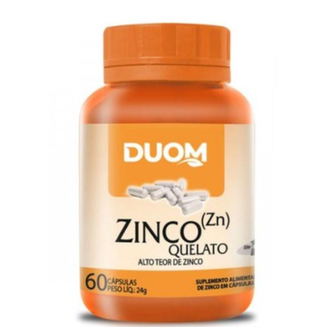 Imagem do produto Zinco Quelato Alto Teor De Zinco 60 Cáps Mineral Antioxidante Duom