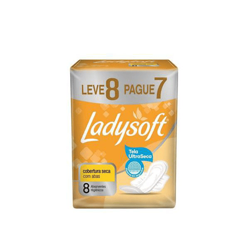 Imagem do produto Absorvente Ladysoft Cobertura Seca Com Abas Com 8 Unidades