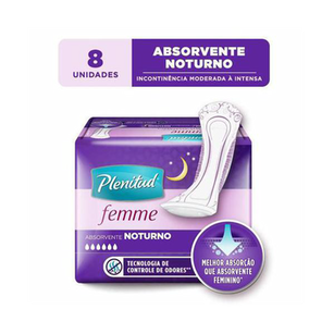Imagem do produto Absorvente Para Incontinencia Plenitud Femme Noturno Com 8 Unidades