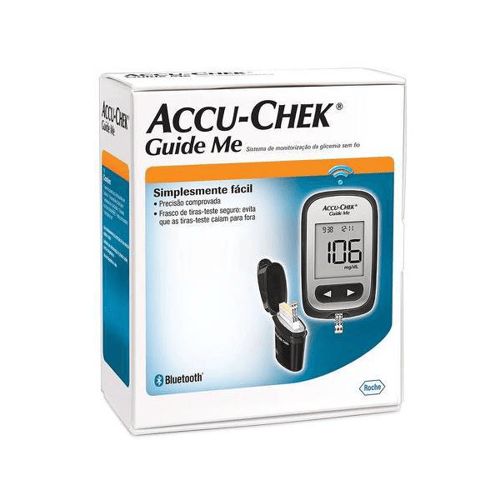 Kit Para Controle De Glicemia Accu Chek Guide Me Com 1 Monitor + 10 Tiras