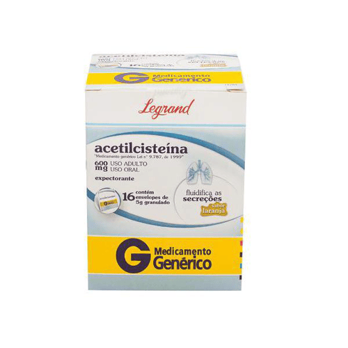 Imagem do produto Acetilcisteína 600Mg/5G - 16 Envelopes Com 5G De Granulado De Uso Oral Legrand Genérico