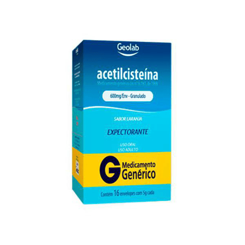 Imagem do produto Acetilcisteína - 600Mg Com 16 Envelopes 5G Geolab Genérico