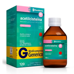 Imagem do produto Acetilcisteína - Xarope 20Mg/Ml Frasco Com 120Ml + Copo Medidor Oral Eurofarma Genérico