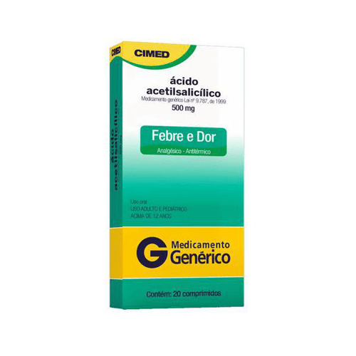 Imagem do produto Ácido Acetilsalicílico 500Mg 20 Comprimidos - Cimed Genérico