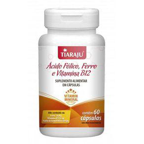 Imagem do produto Ácido Fólico, Ferro, Vitamina B12 Tiaraju Com 60 Cápsulas